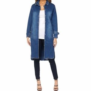 Judy blue full length denim snap trenchcoat